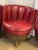 Set of 4 Vintage 1970s Whiskey Barrel Chairs | Red Vinyl For Sale - Image 4 of 12