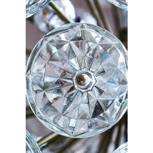 Starburst Chrome and Glass Chandelier from Val Saint Lambert, France, 1960s For Sale - Image 11 of 12