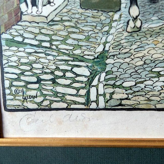 Early 20th Century 1905 Cecil Aldin Pencil Signed Color Lithograph "Leaving for the Fox Hunt" For Sale - Image 5 of 7