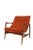 Mid-Century Lounge Chair Orange Chenille For Sale - Image 4 of 4