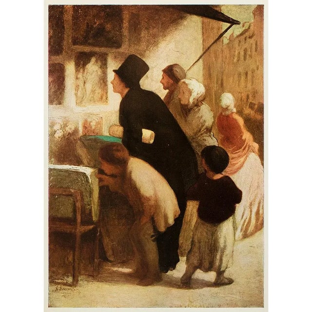 1950s Circa 1950s After Honoré Daumier "The Print Fanciers" Vintage Full Color Print For Sale - Image 5 of 6