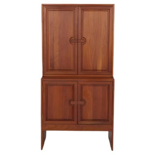 Danish Solid Teak Cabinet by Søren Nissen & Ebbe Gehl for Mikael Laursen, Set of 2 For Sale