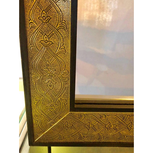 Moroccan Hollywood Regency Style Gold Brass Mirrors a Pair Chairish