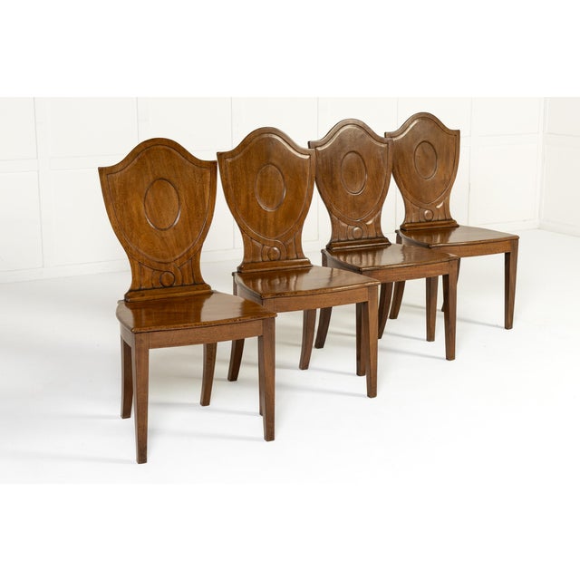 19th Century English Regency Mahogany Hall Chairs, Set of 4 For Sale - Image 10 of 10