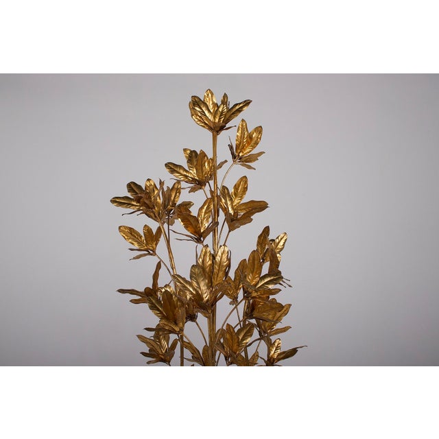 Hollywood Regency Large Laurel Floor Lamp with Golden Leaves by Hans Kögl, 1970s For Sale - Image 3 of 13