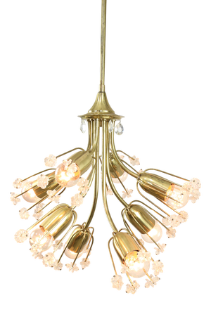 Mid-Century Modern Brass Flower Bouquet Chandelier, 1970s