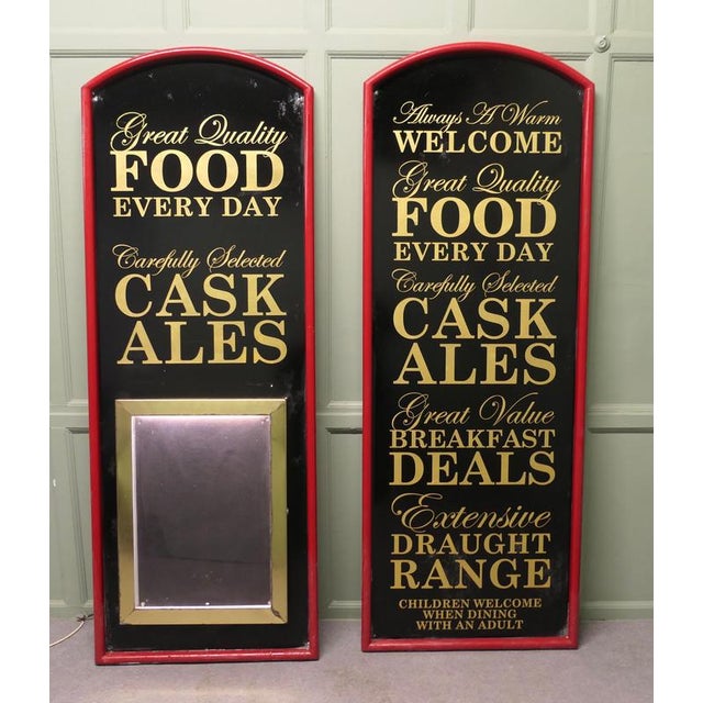6ft Illuminated Menu Board & Restaurant Welcome Board These are matching hand painted signs, they are made in metal to be...