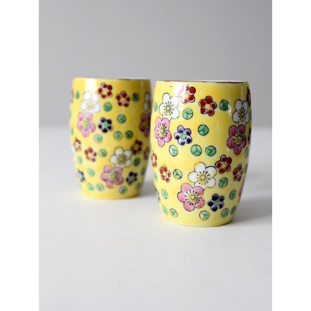 Mid 20th Century Mid-Century Viking Hand-Painted Floral Vase Pair For Sale - Image 5 of 10