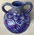 Late 20th-Century Safi-Style Earthenware Dual-Handled Pottery Vessel Drenched in Deep Cobalt Blue & Byzantium Purple, Mexico For Sale - Image 17 of 18