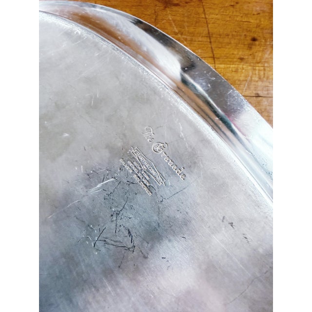 1920s Antique Silver Plated Bread Dish From Hotel Granada in Brooklyn Ny For Sale - Image 5 of 6