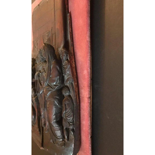Wood 17th Century Antique Early Baroque Flemish Wood Carved Religious Figural Group Sculpture For Sale - Image 7 of 13