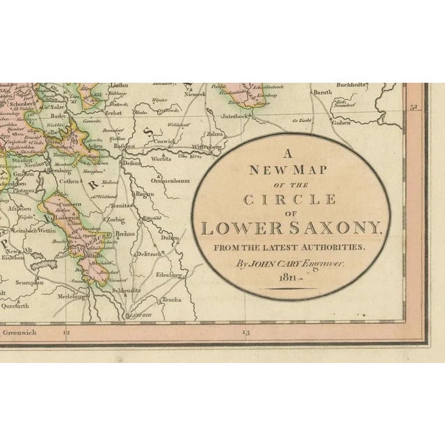 Map of Lower Saxony, 1811 For Sale - Image 3 of 6