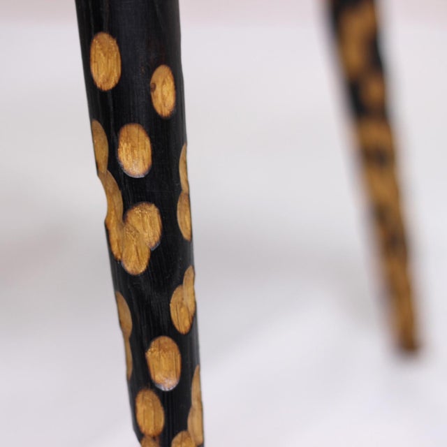 Contemporary Moon Side Table - Sculptural Reclaimed Wood Side Table by Gabor Gobi For Sale - Image 3 of 10
