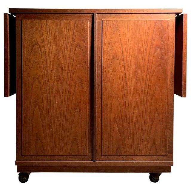 Chocolate Glenn of California Drop Leaf Buffet Server Bar Cart by John Kapel For Sale - Image 8 of 8