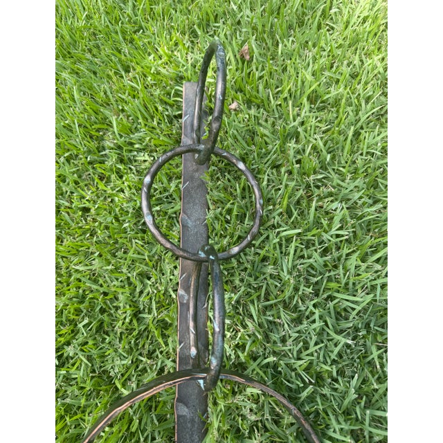 Hand-Forged 25” Metal Wall Candle Sconces With Verdigris Patina, a Pair For Sale In Naples, FL - Image 6 of 10