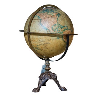 World Map Globe from J. Lebegue, 1890s For Sale