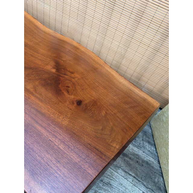 Organic Live-Edge Solid Wood Coffee Table in the Mira Nakashima Style. Circa 1980s. For Sale - Image 13 of 15