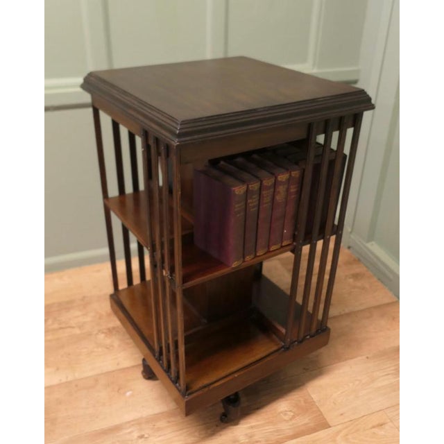 A Revolving Library Bookcase The Bookcase is excellent quality. It has access to the books on 2 levels and all 4 sides...