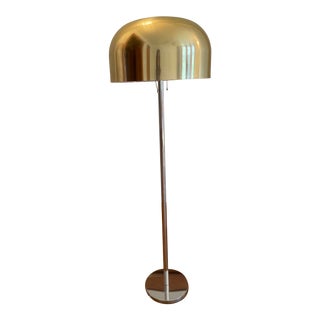 1960s Italian Brass and Chrome Floor Lamp For Sale