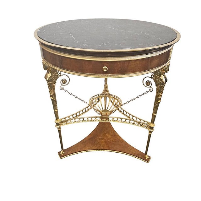 1960s Gueridon in Mahogany and Gilded Bronze, 1960s For Sale - Image 5 of 6