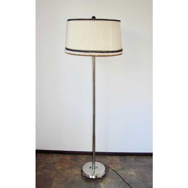 1930s Art Deco Floor Lamp in Nickel-Plated Steel, 1930s For Sale - Image 5 of 15