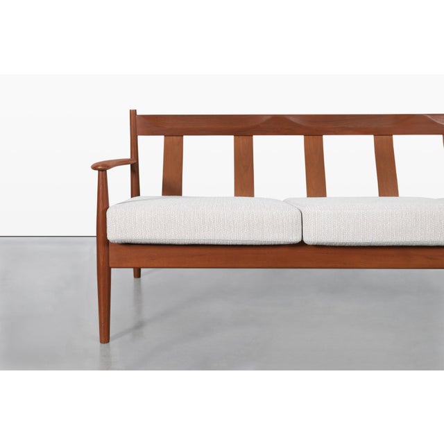 France & Son Danish Modern Teak Sofa by Grete Jalk for France and Son, 1960s For Sale - Image 4 of 14