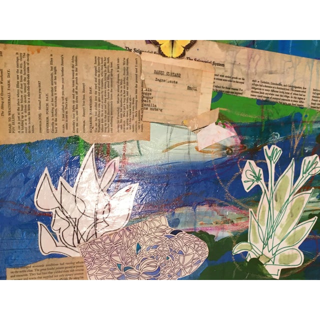 Textile "My Aunt Martha" Contemporary Abstract Original Mixed Media Painting on Canvas by CL Auker For Sale - Image 7 of 11