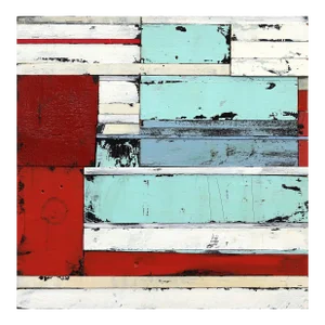 Sky Holes - Colorful Wood Sculpture Geometric Abstract Original Artwork by Rebecca Klundt