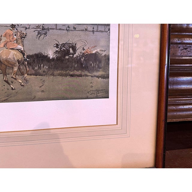 Green Pair Original Framed Equestrians Colored Prints Signed Lionel Edwards Dated 1926 For Sale - Image 8 of 11