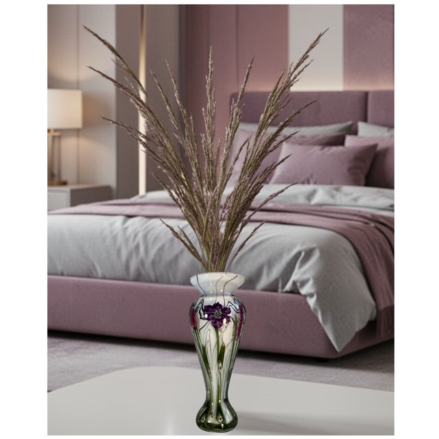 Signed Vandermark-Merritt-Smarr Glass Sv02w 7/100 Numbered Art Glass Floral Cased Art Glass Vase For Sale - Image 13 of 17