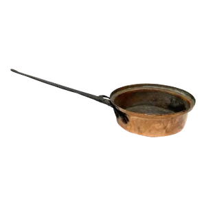 Vintage Copper Sauce Pan With Wrought Iron Handle