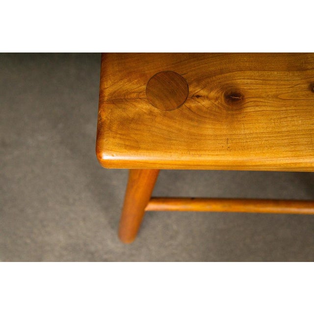 Brown Vintage Stool in Cherrywood For Sale - Image 8 of 14