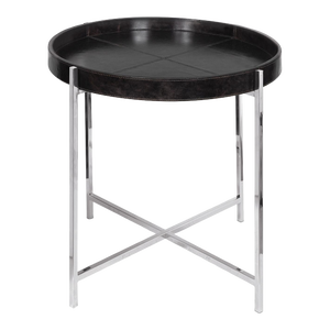 Regina Andrew Derby Leather Tray Table, Black