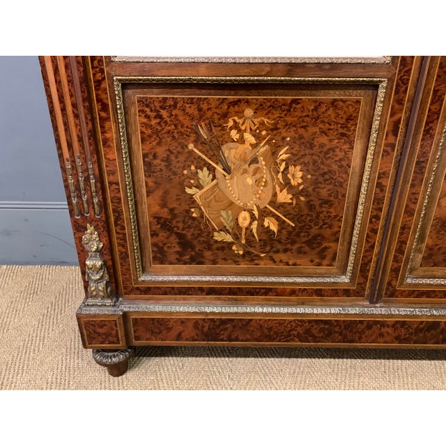 Antique French Inlaid Mahogany and Amboyna Bookcase, 1880 For Sale - Image 18 of 18