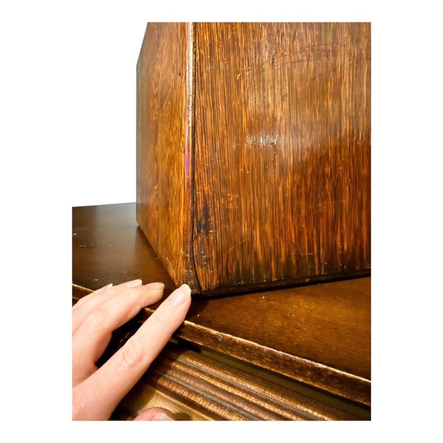 Vintage Macey Library Card Catalog – Four Drawer Wood Cabinet With Brass Hardware For Sale In Boston - Image 6 of 13