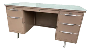 Vintage Mid Century Modern Metal Tanker Desk