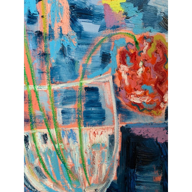 "Happy Flowers" Small Format Contemporary Abstract Still Life Mixed Media Painting by Monica Shulman For Sale - Image 4 of 7