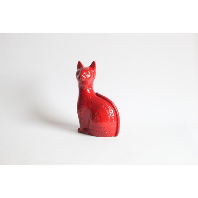 Red Ceramic Cat by Aldo Londi for Bitossi, Italy, 1960s For Sale - Image 18 of 18