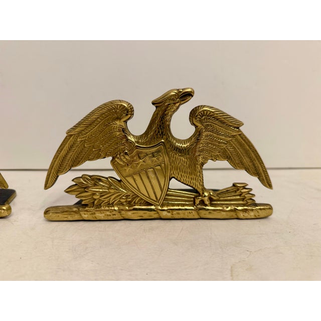 Nice set of high quality, heavy brass Virginia Metalcrafters "Spread Eagle" bookends. Made in Waynesboro Virginia in 1952....
