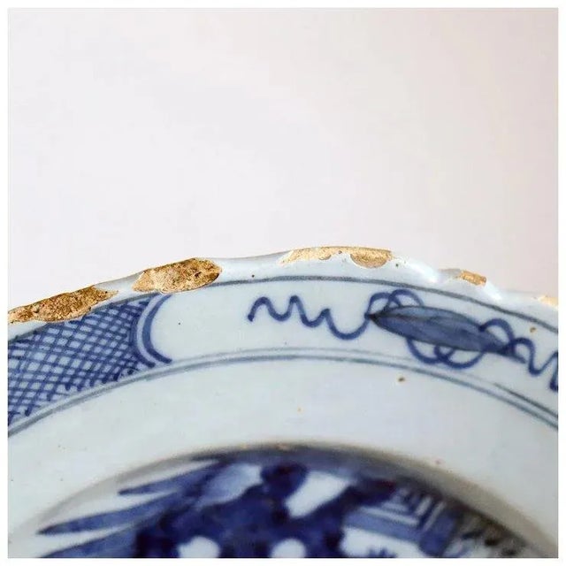 Ceramic Dutch Delft De Twee Scheepjes Tin-glazed Pottery Blue and White Plates - a Pair For Sale - Image 7 of 10