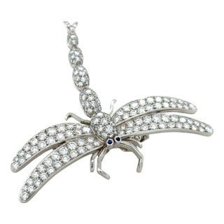 Late 20th Century Rare Tiffany & Co. Platinum and Diamond Dragonfly Enhancer For Sale