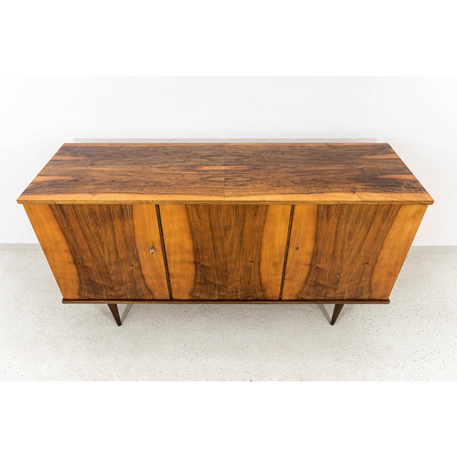 Brown Vintage Walnut Sideboard by LFM, Poland, 1970s For Sale - Image 8 of 16