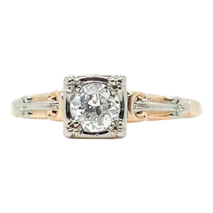 Antique Edwardian 14 Karat Gold & Diamond Engagement Ring