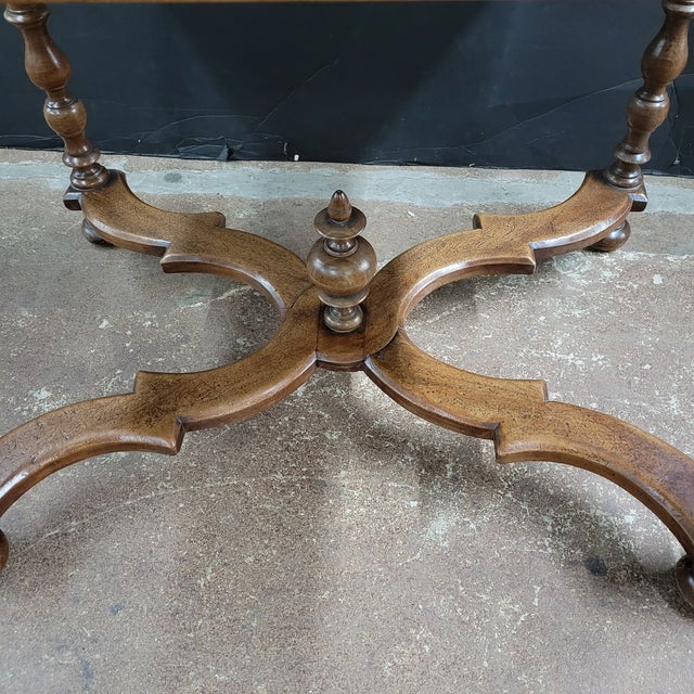 French 19th Century Walnut Side Table With X-Stretcher, Turned Legs & a Drawer For Sale In Atlanta - Image 6 of 18