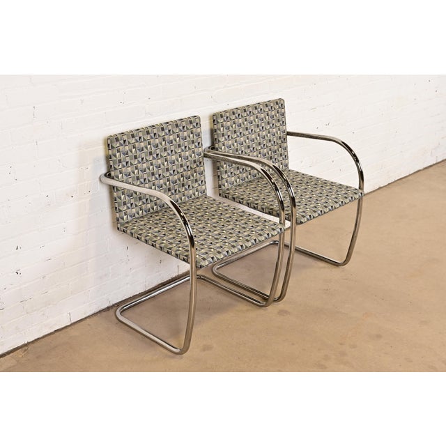 Mies Van Der Rohe for Knoll Chrome Brno Chairs, Pair For Sale - Image 13 of 13