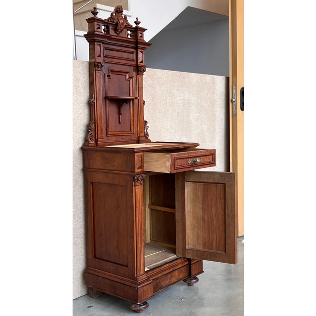 19th Century French Walnut Neoclassical Petit File Cabinet, A Pair For Sale - Image 14 of 18