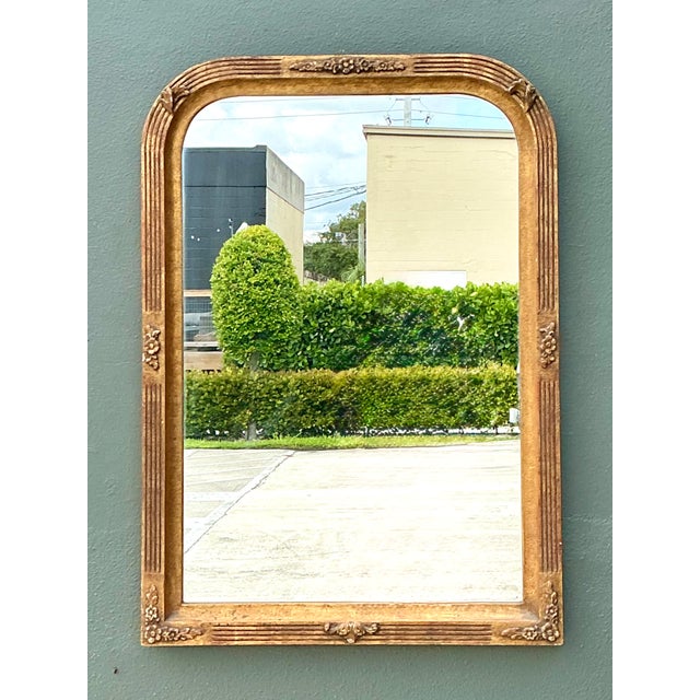 French Country Vintage Ornate Wood Wall Mirror For Sale - Image 3 of 17