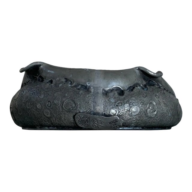 1970s Silver Moon Metal Ashtray Catchall, Made in Italy For Sale