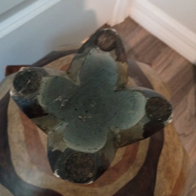 Mid-Century Modern 19" Two-Tone Monkey Pod Wood Lotus Petal Pedestal Centerpiece For Sale - Image 11 of 17