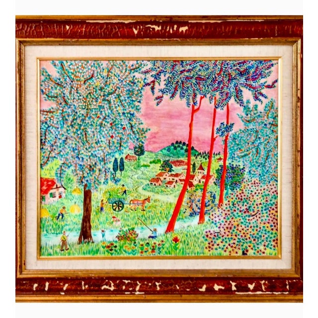 Michel Loeb (French, 1931- ) "Le Petit Clocher" Oil on Panel Painting Frame: 22.5" X 26" Image: 14.5" X 17.75" Hand signed...